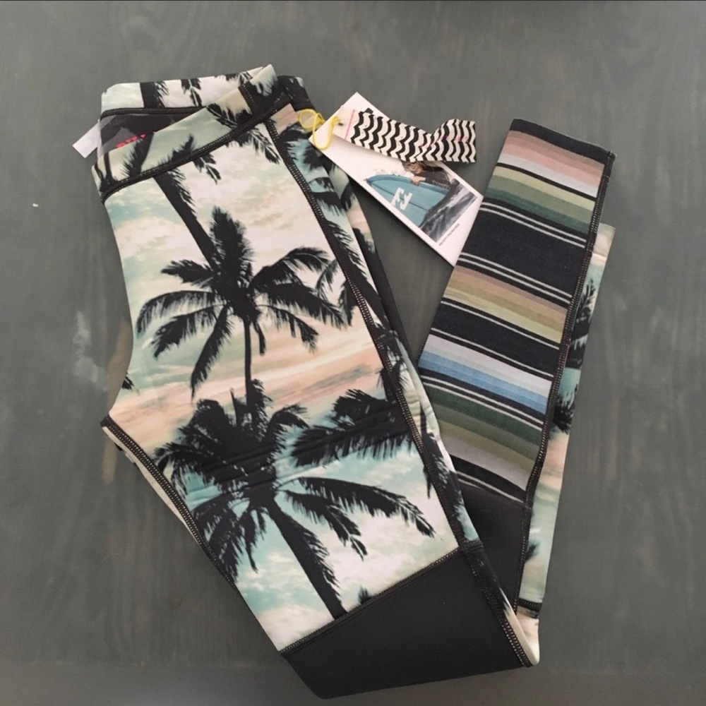 Billabong Wetsuit Palm Tree Printed Neoprene Pants